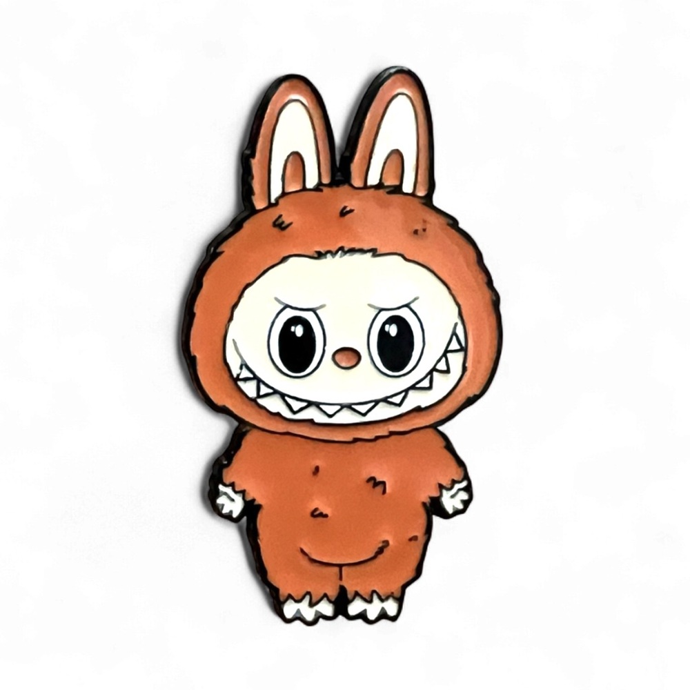 Cute Brown Labubu Character Pin